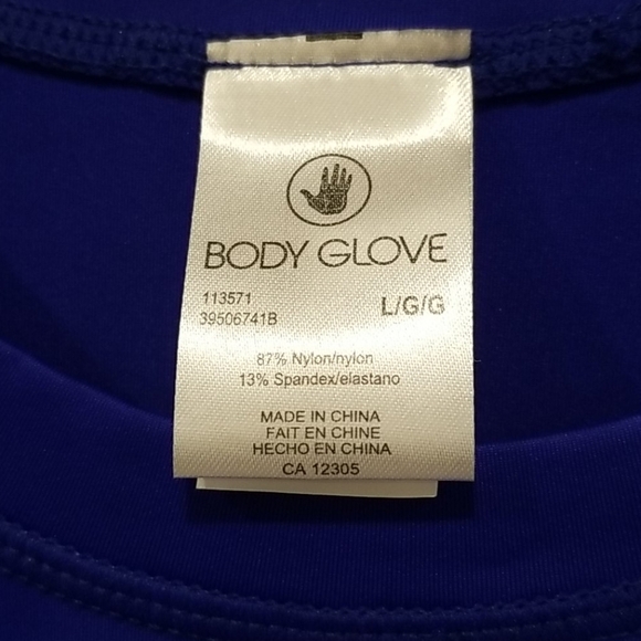 💕BODY GLOVE💕 Sleek Long Sleeve Rashguard ~ Blue - Picture 7 of 9
